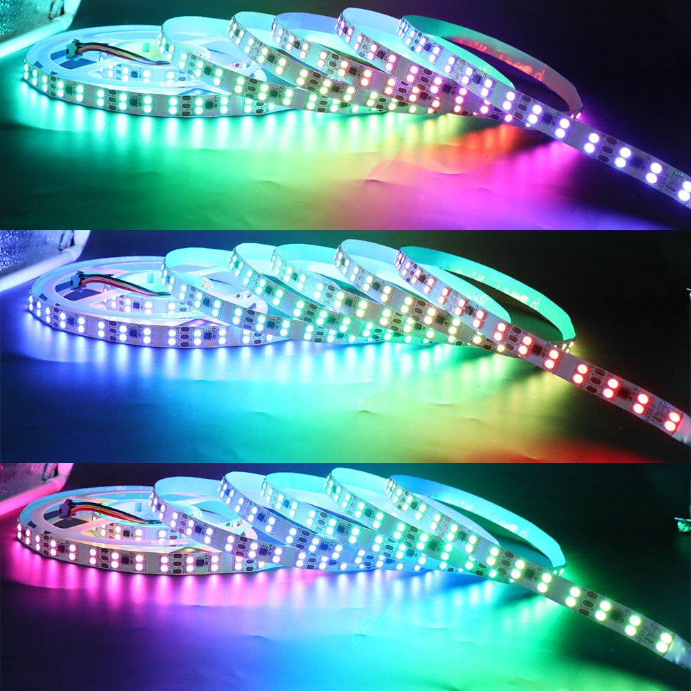 DC12V WS2811 600LEDs Double Row Flexible Addressable Dream Color LED Strip Light - 16.4Ft DC12V WS2811 600LEDs Double Row Flexible Addressable Dream Color LED Strip Light - 16.4Ft